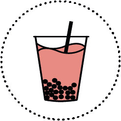 Grafik von Bubble-Tea-Glas mit Strohhalm